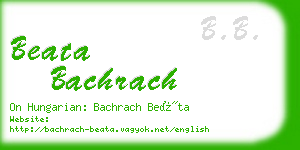 beata bachrach business card